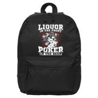 Liquor In The Front Poker In The Rear Awesome 16 in Basic Backpack