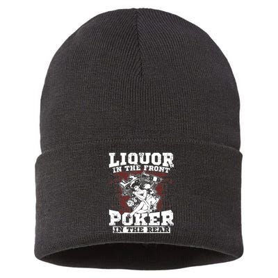 Liquor In The Front Poker In The Rear Awesome Sustainable Knit Beanie