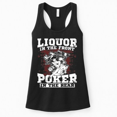 Liquor In The Front Poker In The Rear Awesome Womens Tank Top