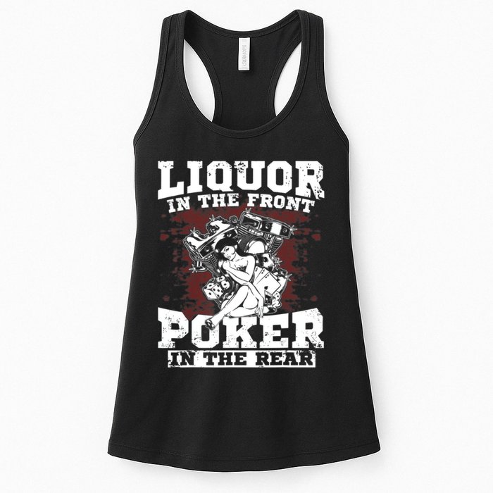 Liquor In The Front Poker In The Rear Awesome Womens Tank Top