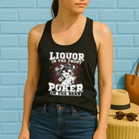 Liquor In The Front Poker In The Rear Awesome Womens Tank Top
