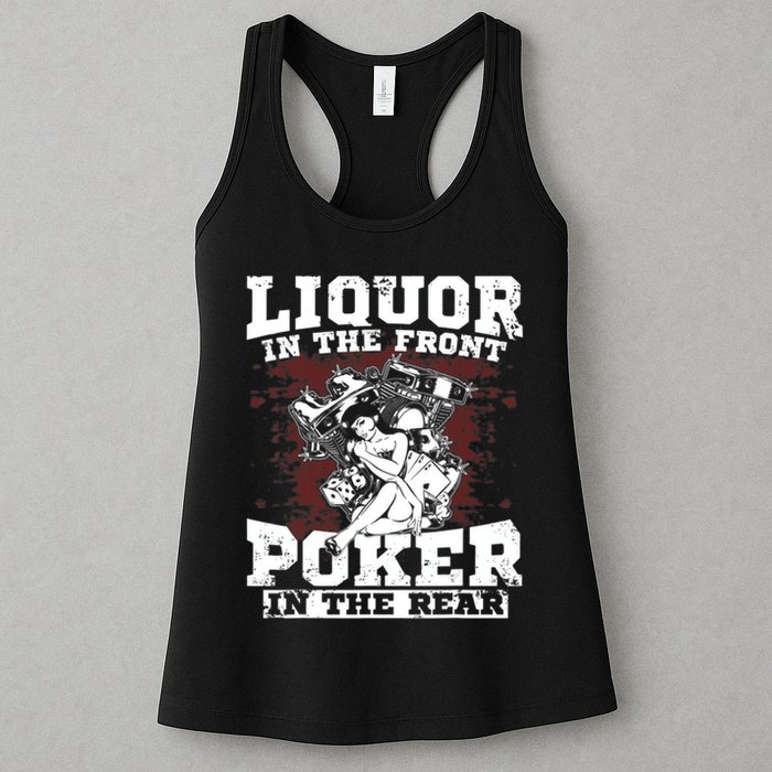 Liquor In The Front Poker In The Rear Awesome Womens Tank Top