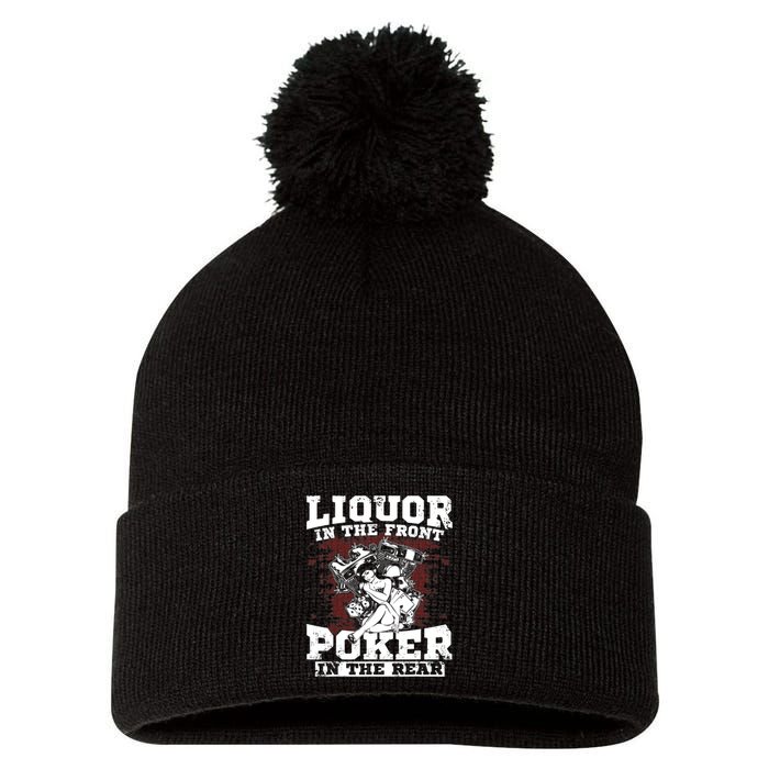 Liquor In The Front Poker In The Rear Awesome Pom Pom 12in Knit Beanie