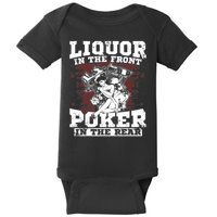 Liquor In The Front Poker In The Rear Awesome Baby Bodysuit