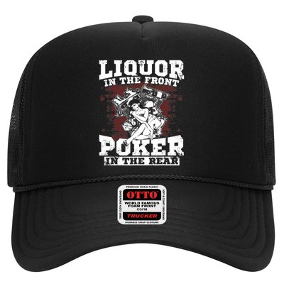 Liquor In The Front Poker In The Rear Awesome Trucker Hat