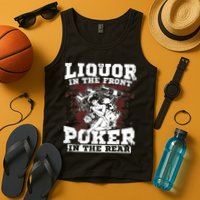 Liquor In The Front Poker In The Rear Awesome Tank Top
