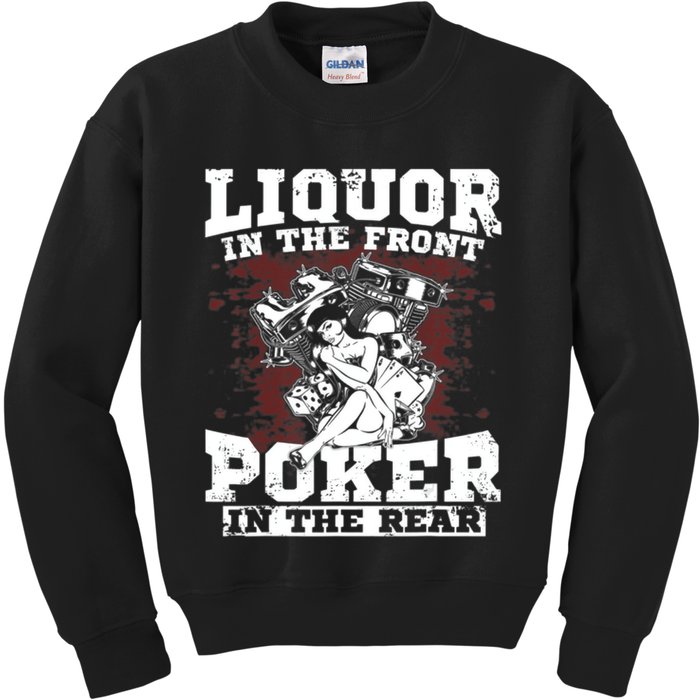 Liquor In The Front Poker In The Rear Awesome Kids Sweatshirt