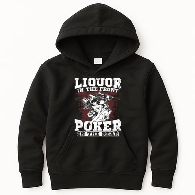 Liquor In The Front Poker In The Rear Awesome Kids Hoodie