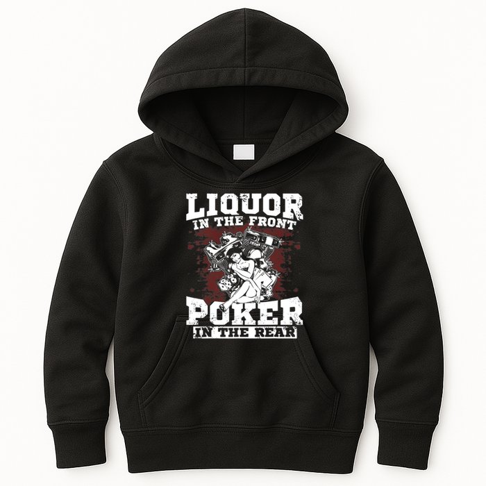 Liquor In The Front Poker In The Rear Awesome Kids Hoodie