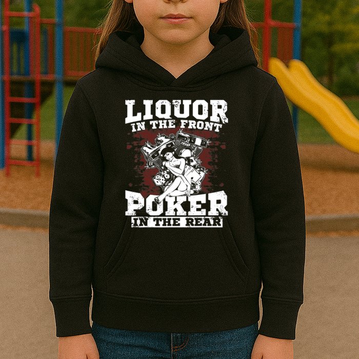 Liquor In The Front Poker In The Rear Awesome Kids Hoodie