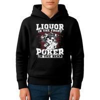 Liquor In The Front Poker In The Rear Awesome Kids Hoodie