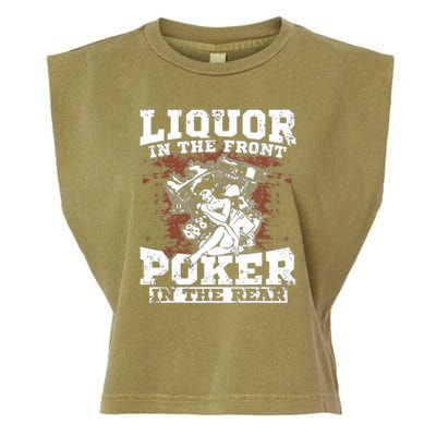Liquor In The Front Poker In The Rear Awesome Garment-Dyed Women's Muscle Tee