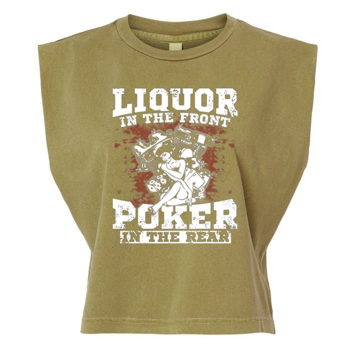 Liquor In The Front Poker In The Rear Awesome Garment-Dyed Women's Muscle Tee
