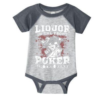 Liquor In The Front Poker In The Rear Awesome Infant Baby Jersey Bodysuit