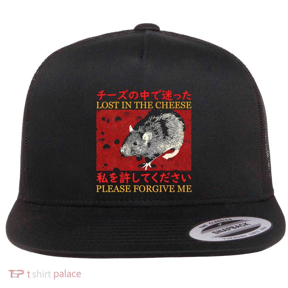 Lost In The Cheese Please Forgive Me Flat Bill Trucker Hat