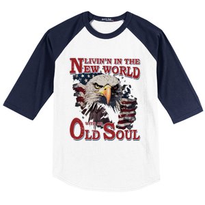 Living In The New World With An Old Soul Baseball Sleeve Shirt