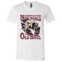 Living In The New World With An Old Soul V-Neck T-Shirt