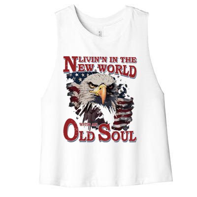 Living In The New World With An Old Soul Women's Racerback Cropped Tank