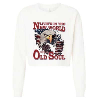 Living In The New World With An Old Soul Cropped Pullover Crew