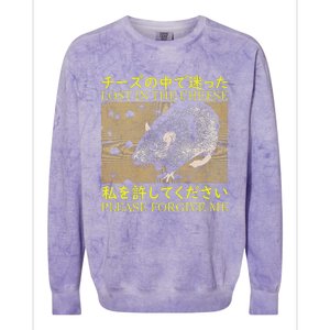 Lost In The Cheese Japanese Rat Colorblast Crewneck Sweatshirt