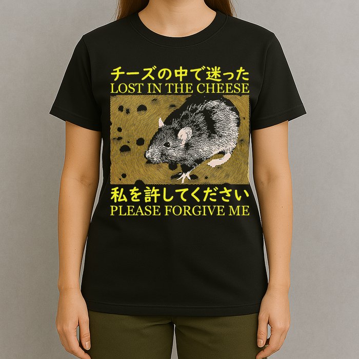 Lost In The Cheese Japanese Rat T-Shirt