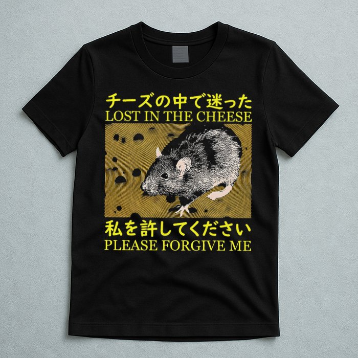 Lost In The Cheese Japanese Rat T-Shirt