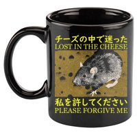 Lost In The Cheese Japanese Rat 11oz C Handle Ceramic Mug