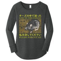 Lost In The Cheese Japanese Rat Women's Perfect Tri Tunic Long Sleeve Shirt