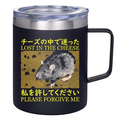 Lost In The Cheese Japanese Rat 12oz Stainless Steel Coffee Mug