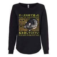 Lost In The Cheese Japanese Rat Womens California Wash Sweatshirt