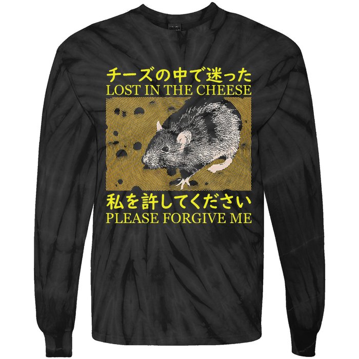 Lost In The Cheese Japanese Rat Tie-Dye Long Sleeve Shirt