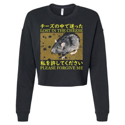 Lost In The Cheese Japanese Rat Cropped Pullover Crew