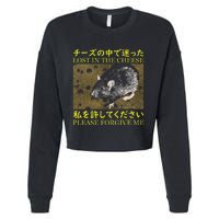 Lost In The Cheese Japanese Rat Cropped Pullover Crew