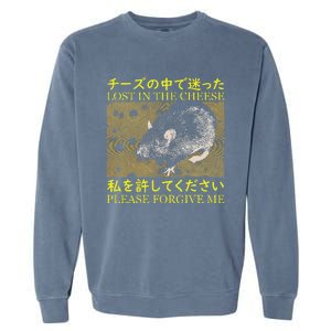 Lost In The Cheese Japanese Rat Garment-Dyed Sweatshirt