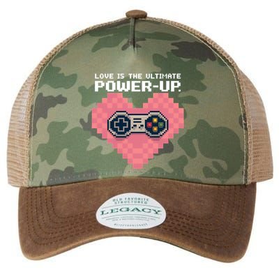 Love Is The Ultimate Powerup Funny Heart Game Controller Great Gift Legacy Tie Dye Trucker Hat