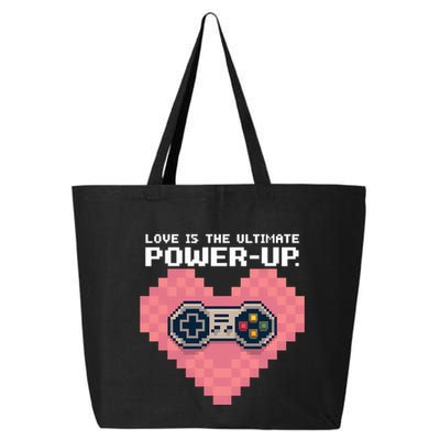 Love Is The Ultimate Powerup Funny Heart Game Controller Great Gift 25L Jumbo Tote