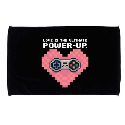 Love Is The Ultimate Powerup Funny Heart Game Controller Great Gift Microfiber Hand Towel