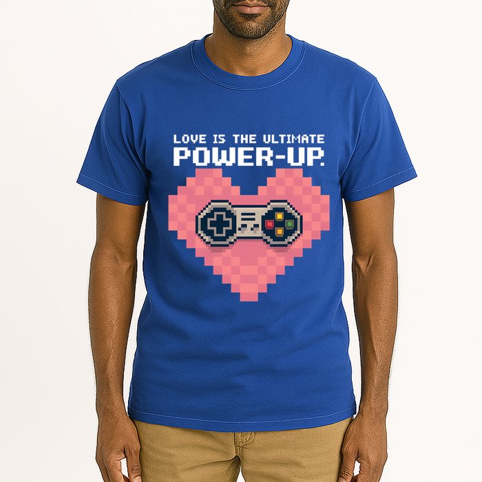 Love Is The Ultimate Powerup Funny Heart Game Controller Great Gift Tall T-Shirt