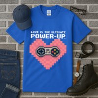 Love Is The Ultimate Powerup Funny Heart Game Controller Great Gift Tall T-Shirt