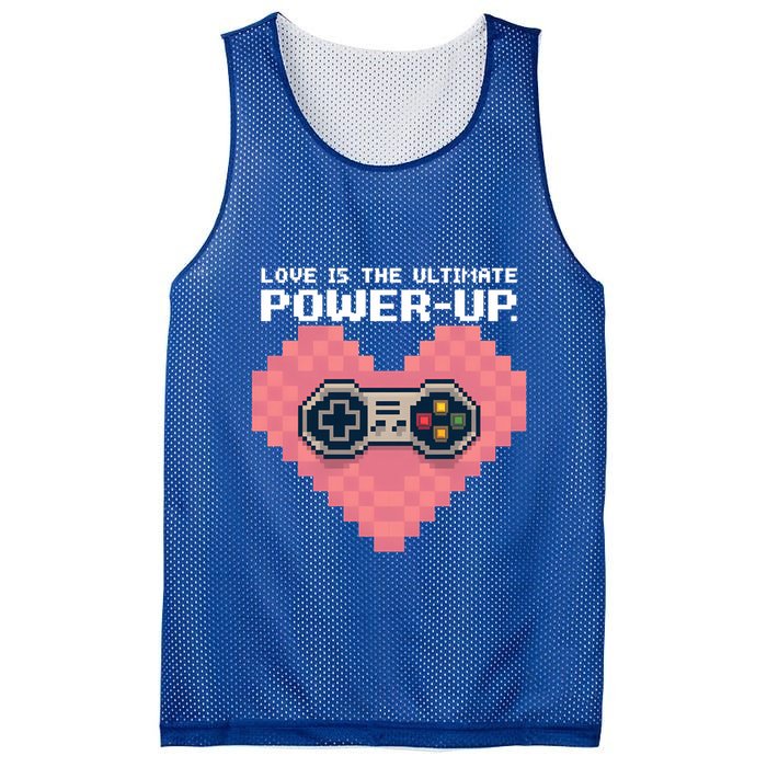 Love Is The Ultimate Powerup Funny Heart Game Controller Great Gift Mesh Reversible Basketball Jersey Tank