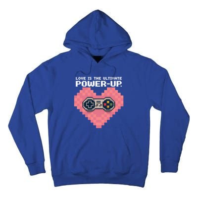 Love Is The Ultimate Powerup Funny Heart Game Controller Great Gift Tall Hoodie