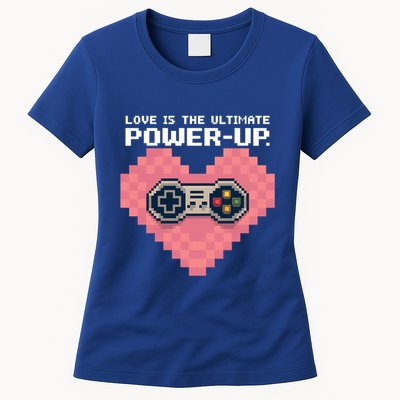 Love Is The Ultimate Powerup Funny Heart Game Controller Great Gift Womens T-Shirt