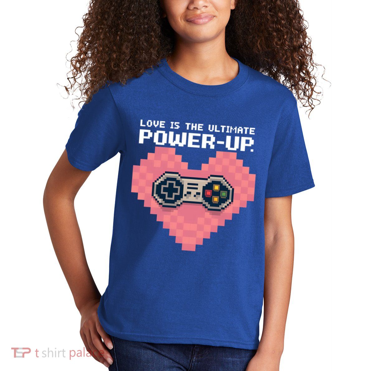 Love Is The Ultimate Powerup Funny Heart Game Controller Great Gift Kids T-Shirt