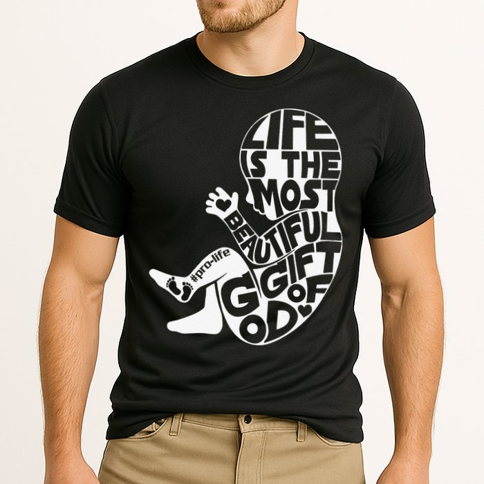 Life Is The Most Beautiful Of God ProLife Saves Lives Cooling Performance Crew T-Shirt