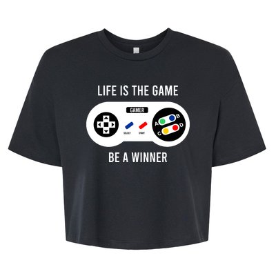 Life Is The Game Be A Winner Bella+Canvas Jersey Crop Tee