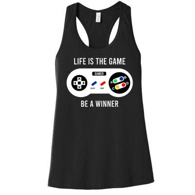 Life Is The Game Be A Winner Women's Racerback Tank