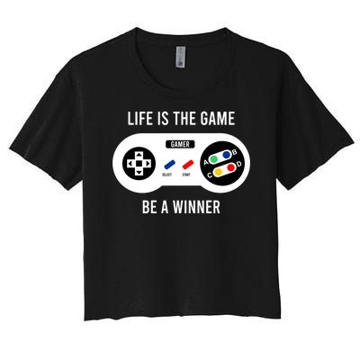 Life Is The Game Be A Winner Women's Crop Top Tee