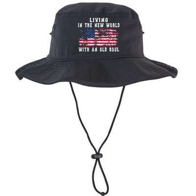 Living In The New World With An Old Soul America Flag Legacy Cool Fit Booney Bucket Hat