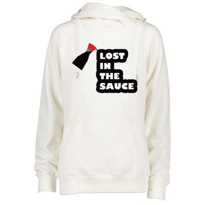 Lost In The Sauce Womens Funnel Neck Pullover Hood