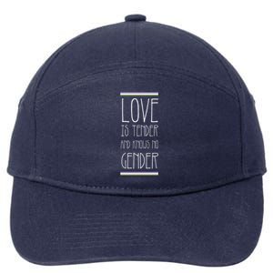 Love Is Tender And Knows No Gender Lgbt Genderqueer Pride Gift 7-Panel Snapback Hat